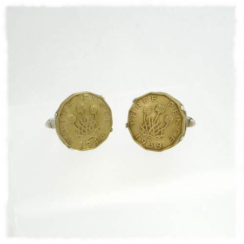 3d - threepenny bit cufflinks